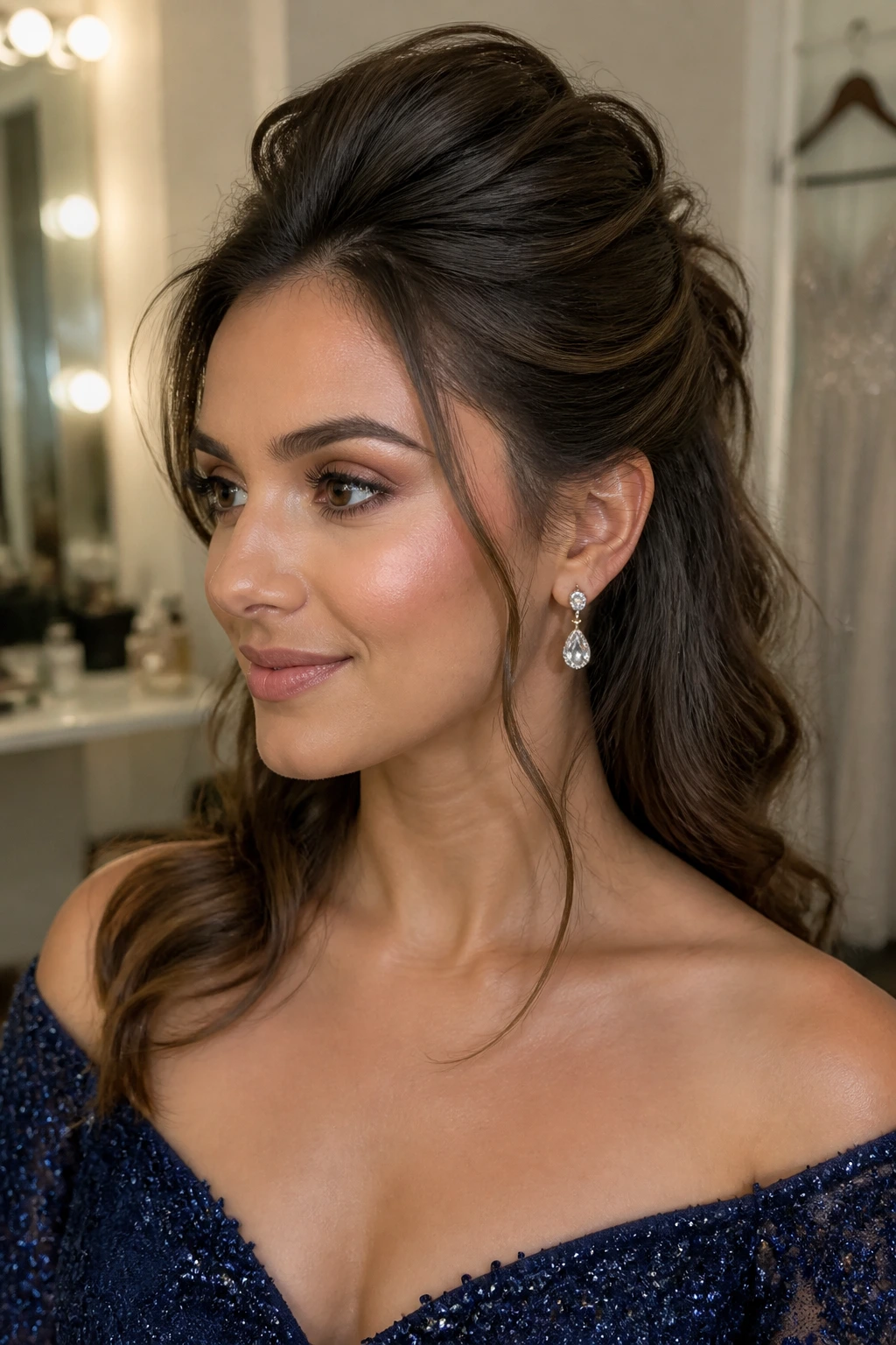 Portrait of a woman with versatile crown lift in formal attire