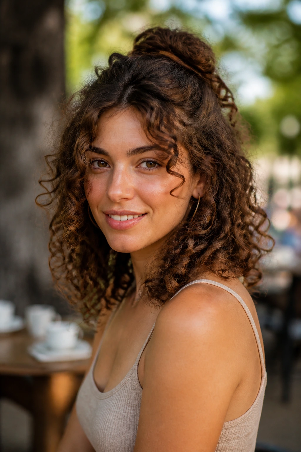 Real person wearing a curl-friendly style that respects natural pattern