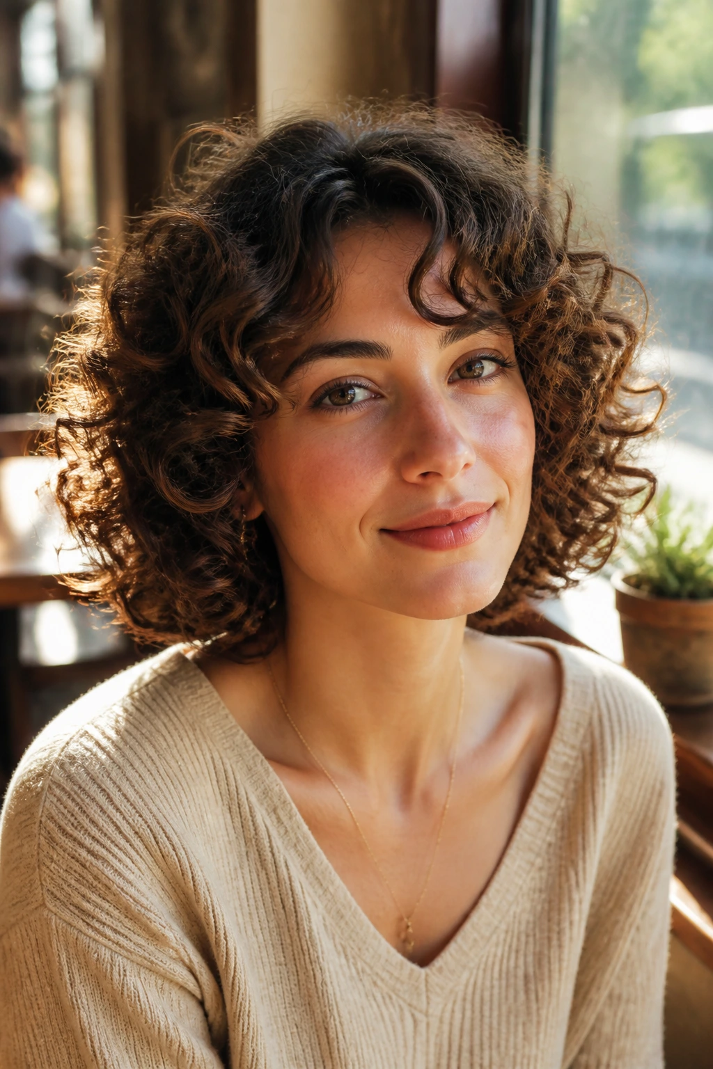 Medium close-up of curls showing texture variation across crown and ends