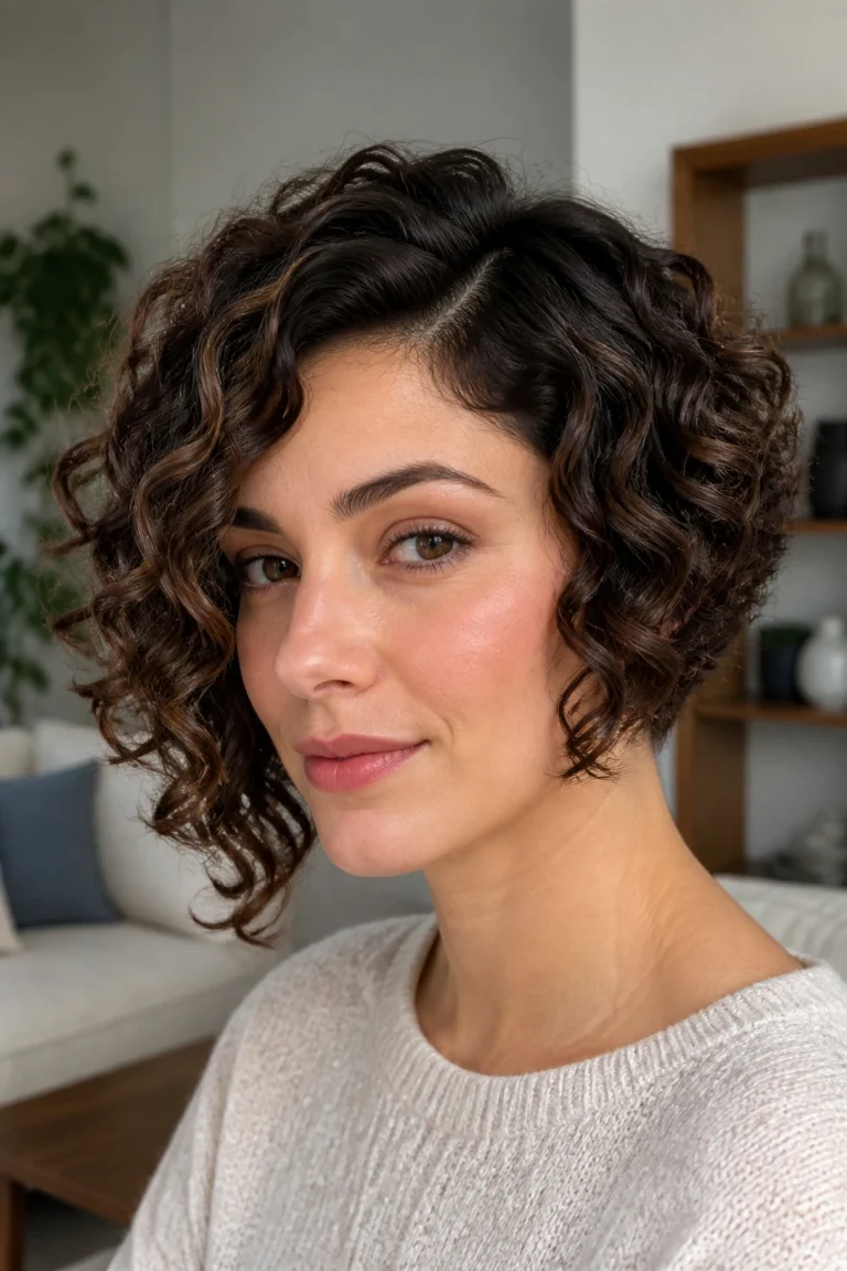 25 Short Asymmetrical Curly Hairstyles for Fine Hair