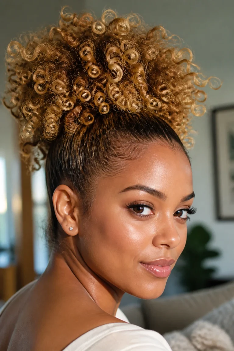 22 Blonde Ponytails for Natural Hair with Caramel Highlights