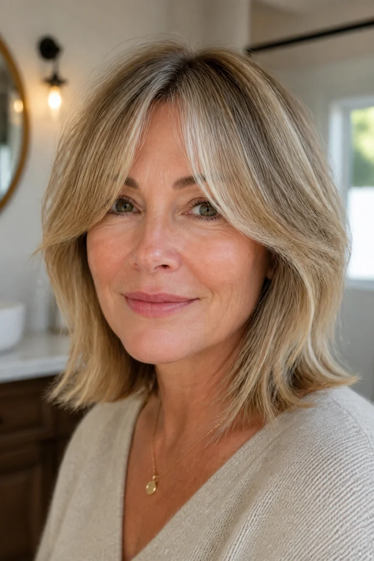 30 Very Layered Medium Hairstyles for Women Over 50