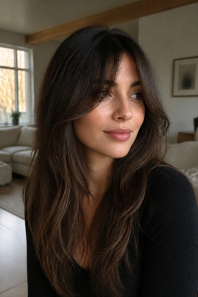 22 Choppy Fringe for Long Hair and Round Faces