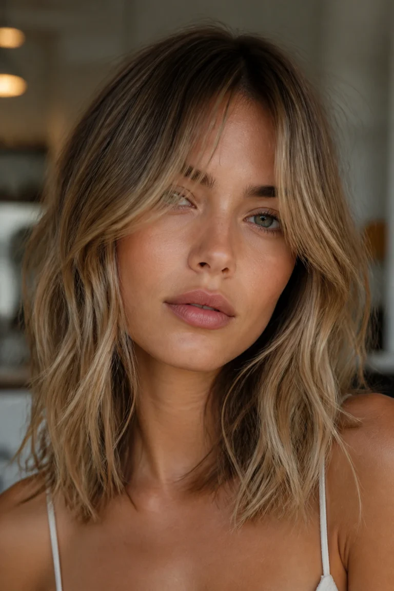 25 Medium Length Layers for Thin Hair with Beachy Waves