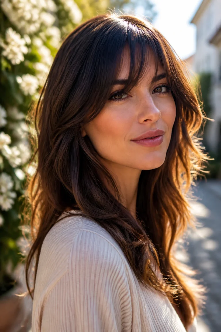 25 Long Plus Curtain Layers with Bangs for Everyday Wear