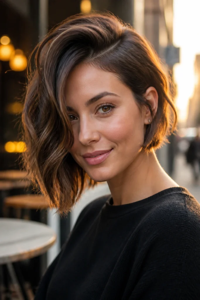 25 Asymmetrical Bobs for Oval Faces with Wavy Hair