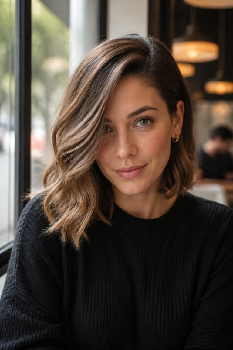 22 Medium Straight Bobs for Round Faces with Beachy Waves