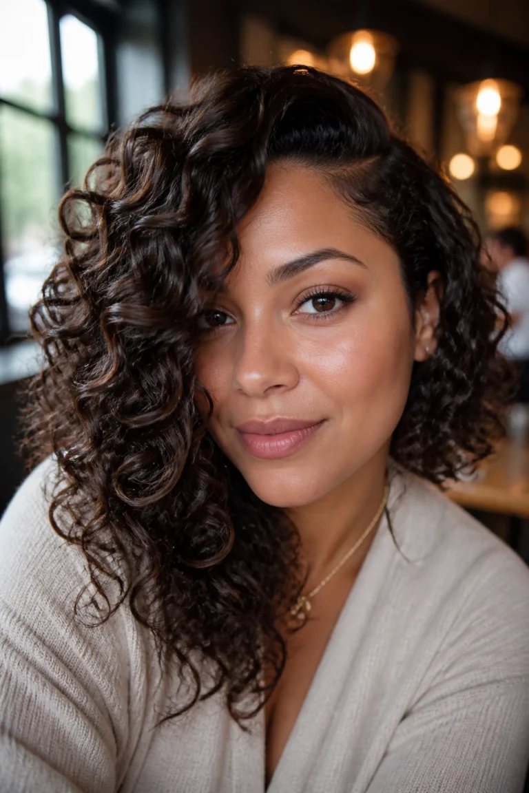 22 Hairstyles for Curly Hair and Round Faces