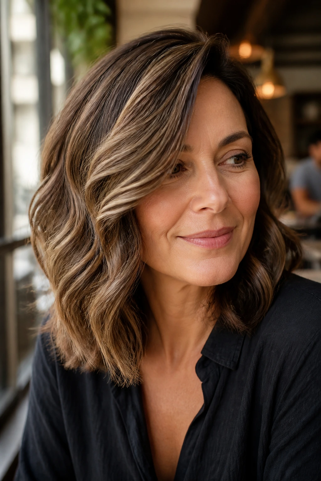 Deep side-part lob with S-bend waves in warm light.
