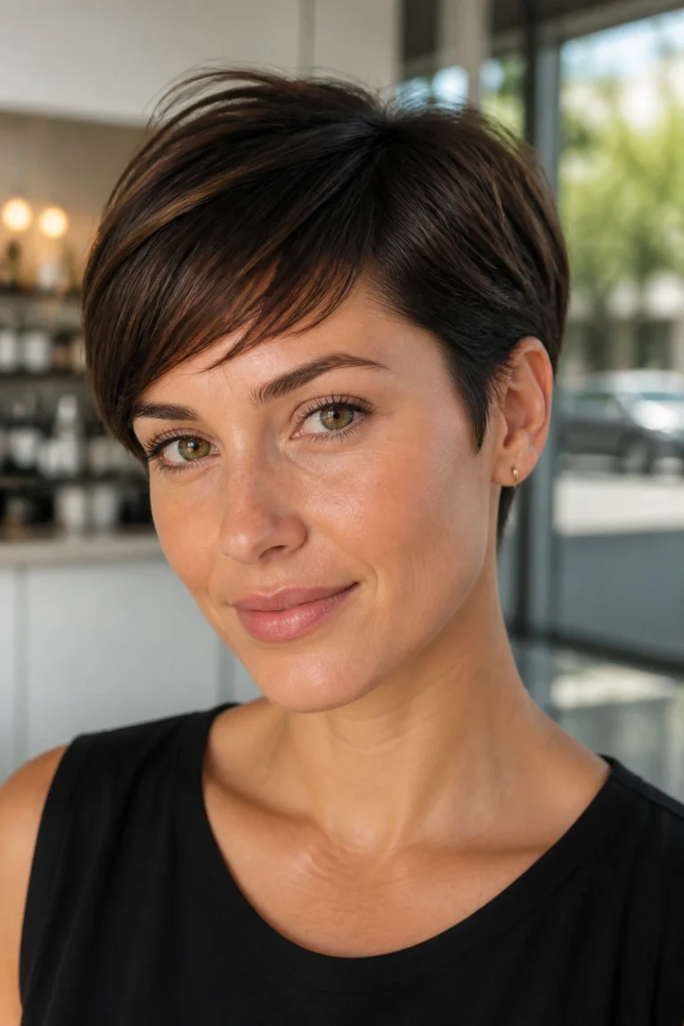 25 Swept Fringe for Short Hair and Oval Faces