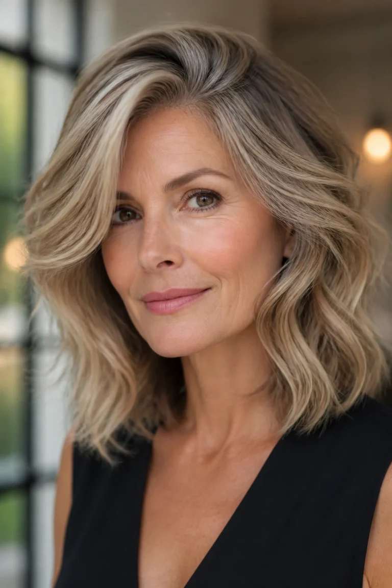 25 Wavy Layers for Older Women and Square Faces