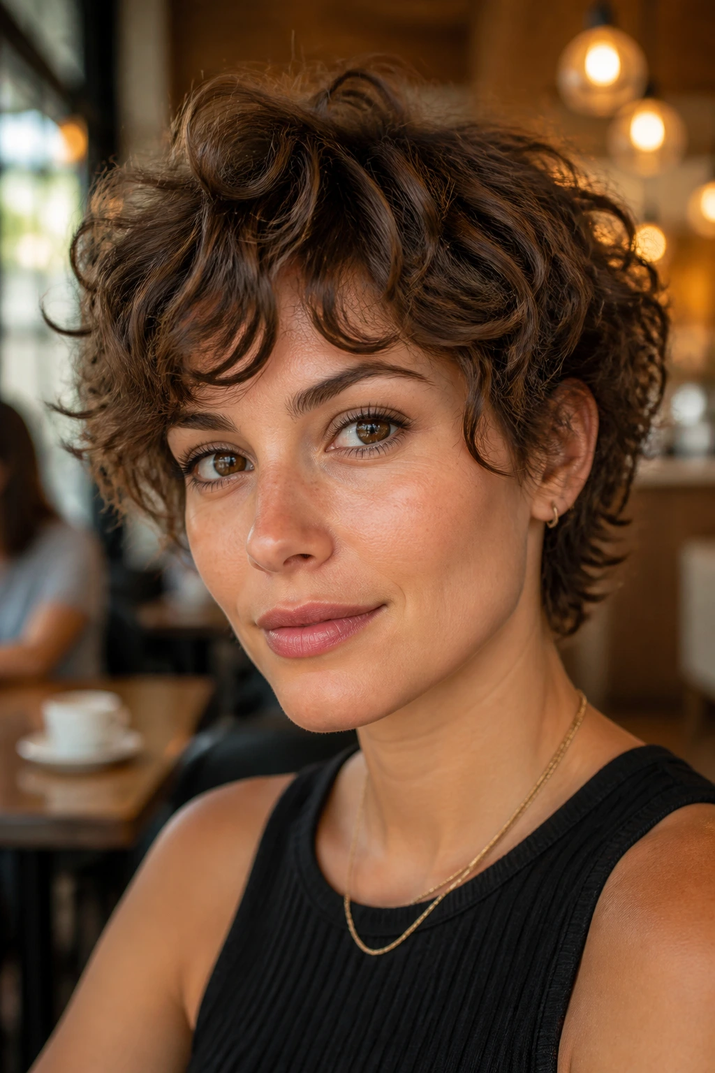 Close-up of a diffused pixie-bob on a real person.