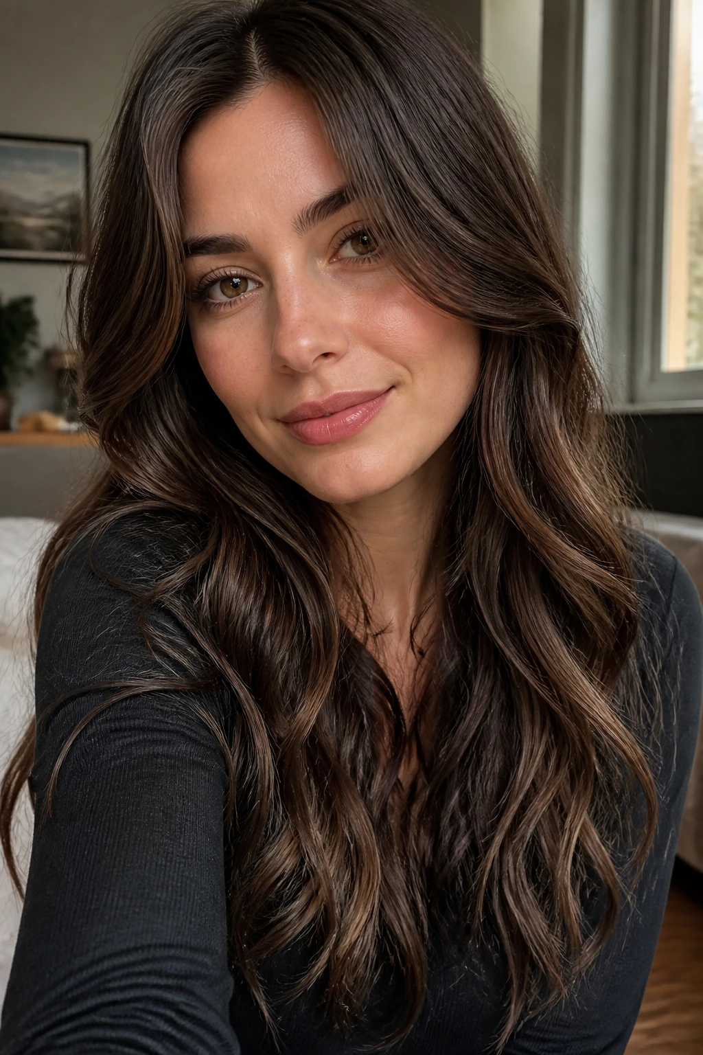 Portrait showing dimensional hair with subtle lowlights on a real person
