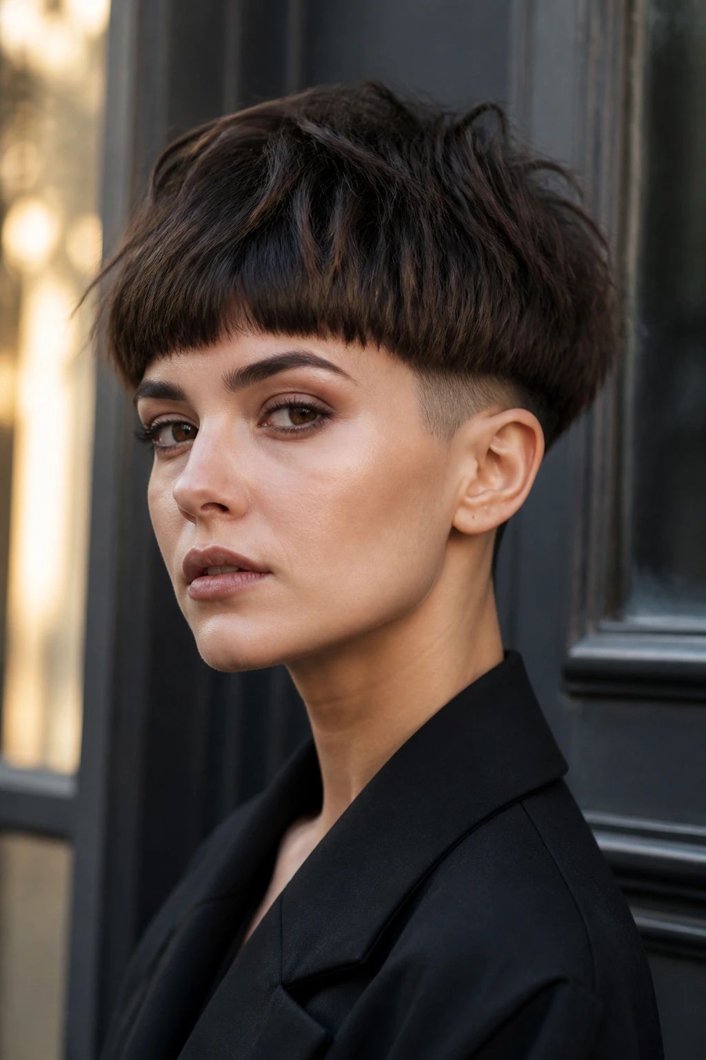 Disconnected bowl cut with texture on a real person