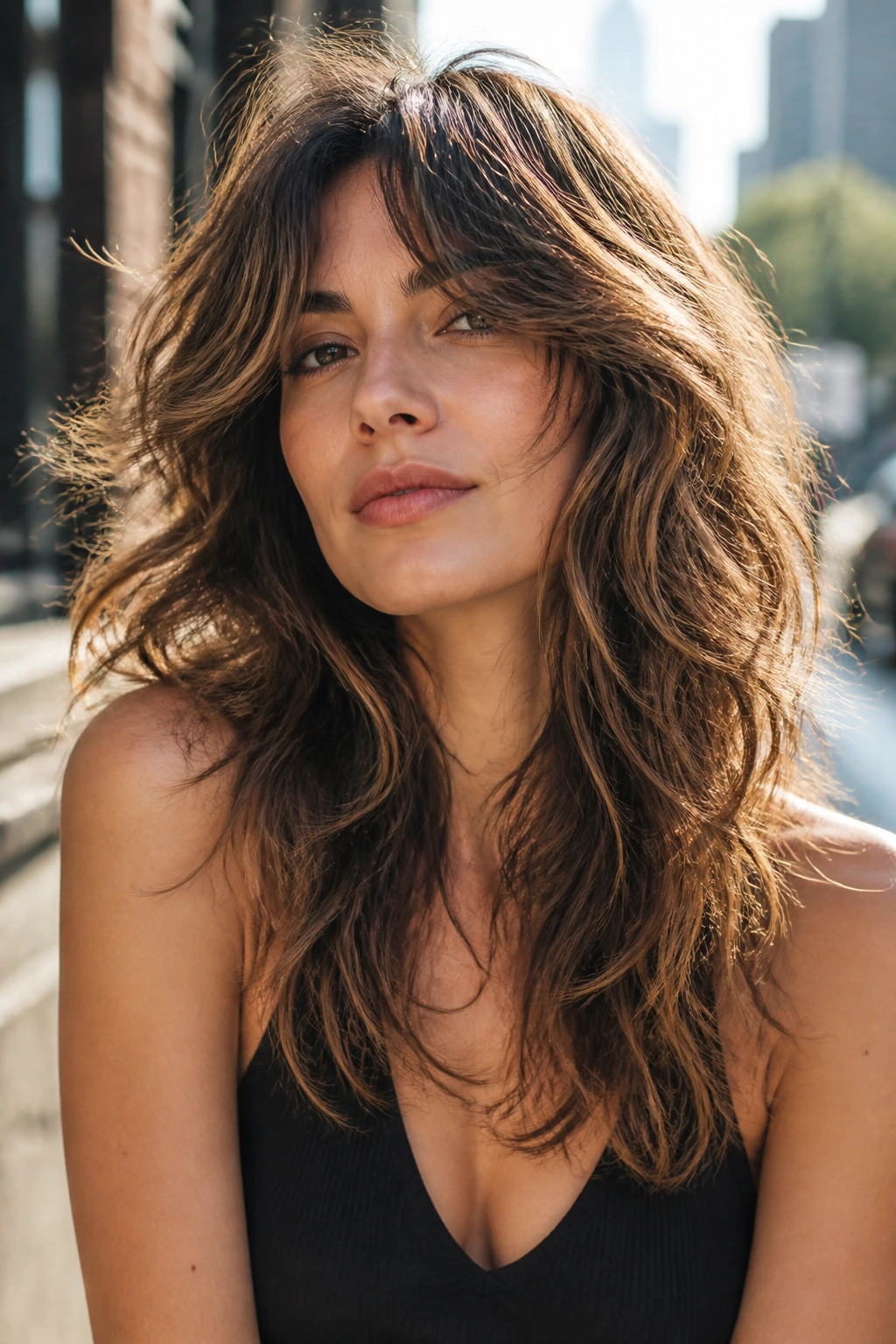 Close-up portrait of a real woman with disconnected layers for movement