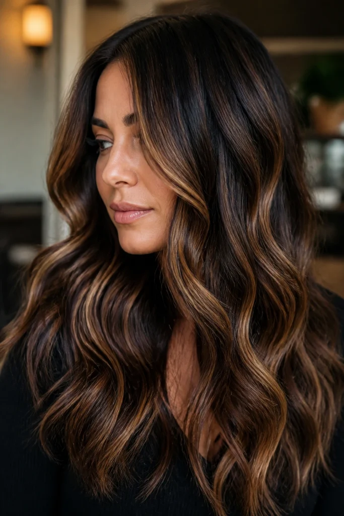 28 Brown Blonde Highlights for Brunettes with Wavy Hair