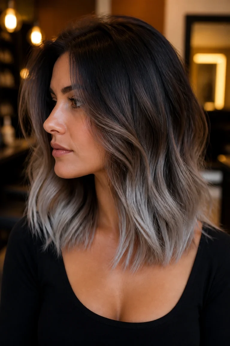 28 Brown to Grey Hairstyles for Dark Hair