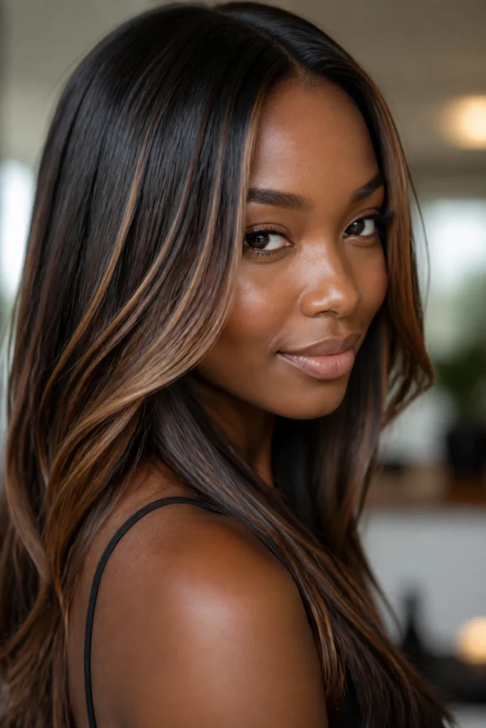 22 Subtle Ombre for Deep Skin Tones with Thin Hair