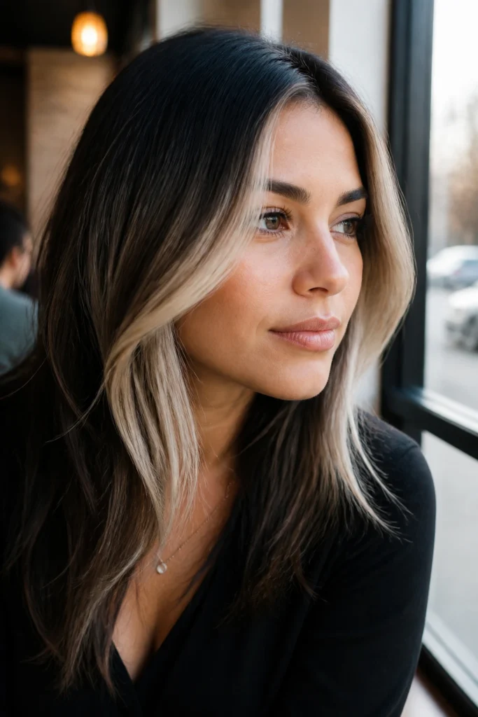 25 Platinum Blonde Balayage for Dark Hair with Thin Hair
