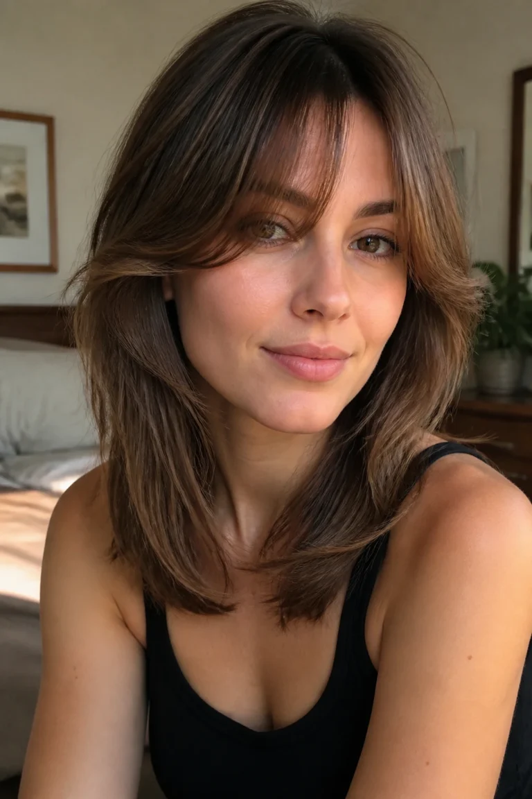 22 Face-Framing Layers with Bangs for Medium Hair