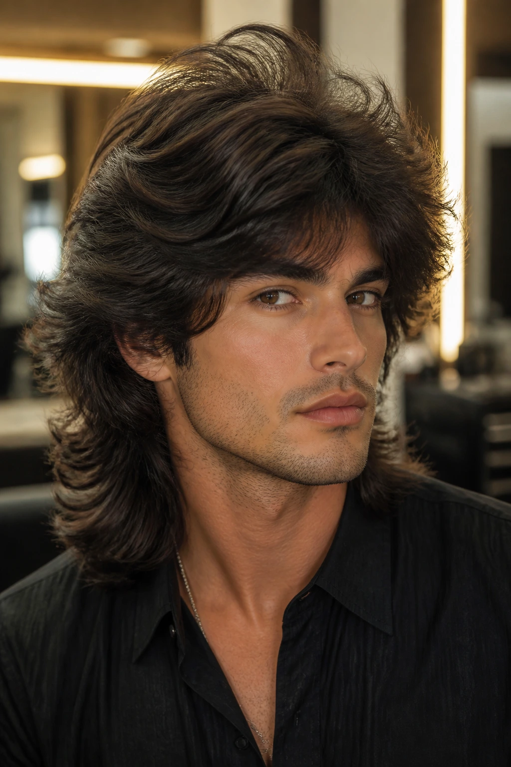 Real person with hairstyle tailored to face shape, portrait
