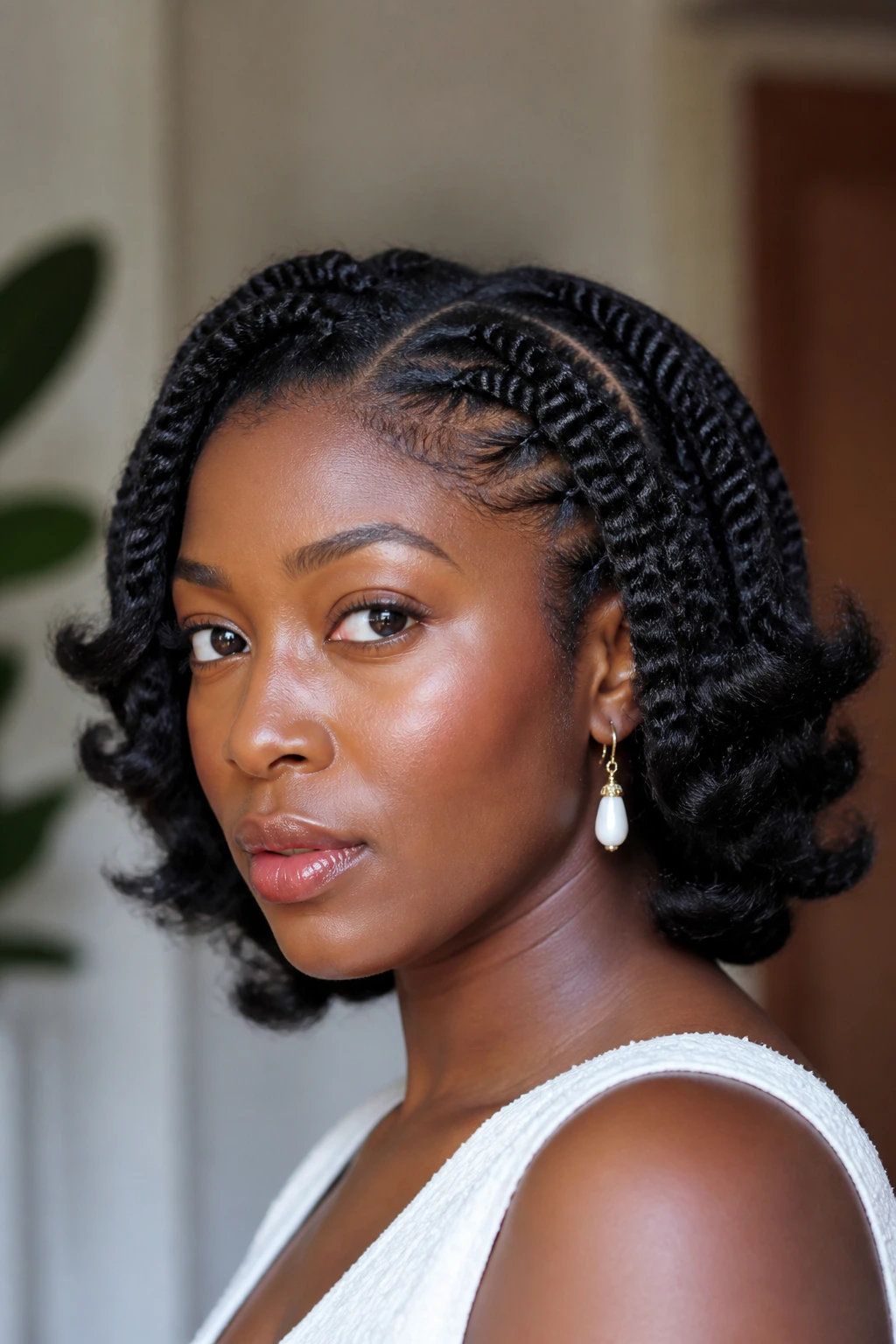 Flat-twist out with flipped ends on a real person