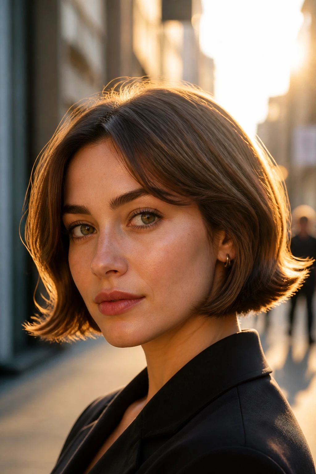 Close-up of a real woman with a Flipped-Out Bob and outward flick
