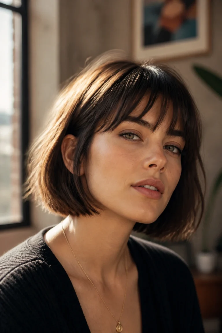 25 Short Bobs with Bangs for Square Faces