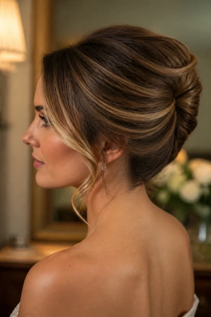 22 Classic Updos for Date Night with Money Piece Highlights