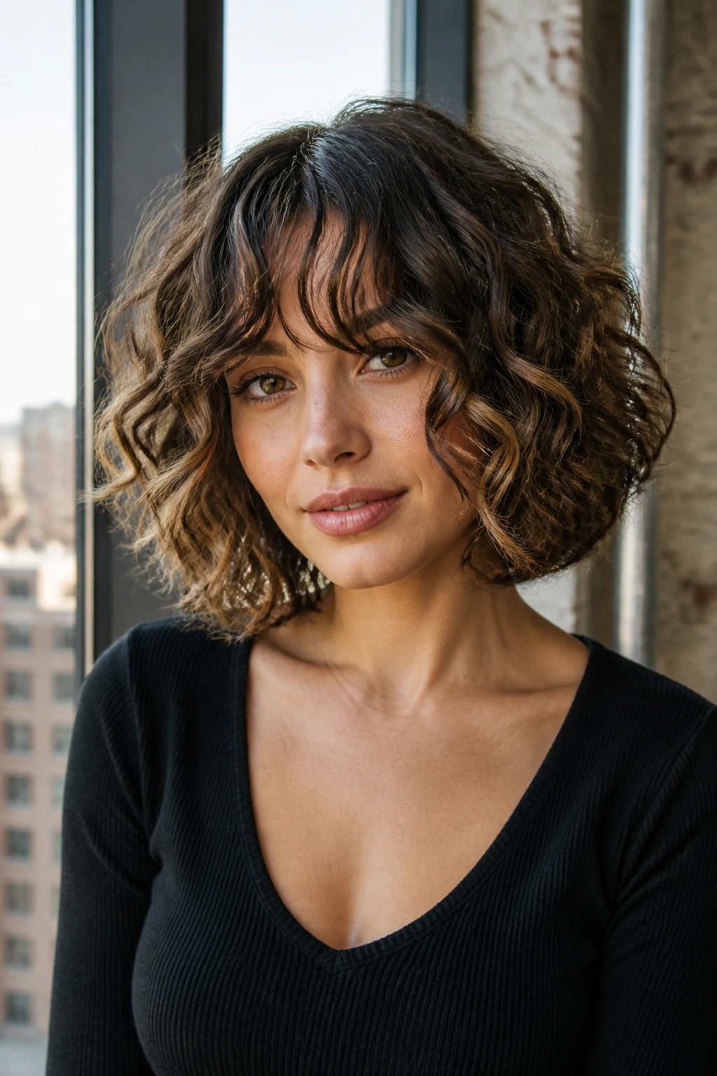 Real person with fringe-forward bob showcasing a variation