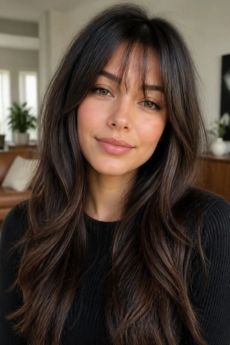 22 Wispy Bangs for Long Hair and Round Faces