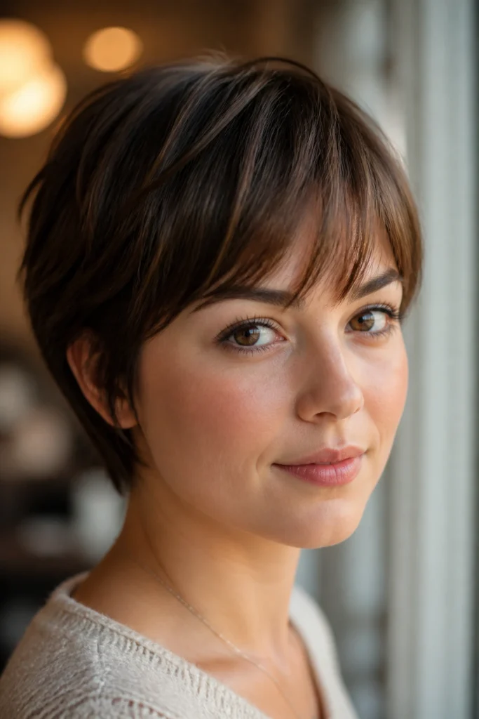 22 Layered Fringe for Short Hair and Round Faces