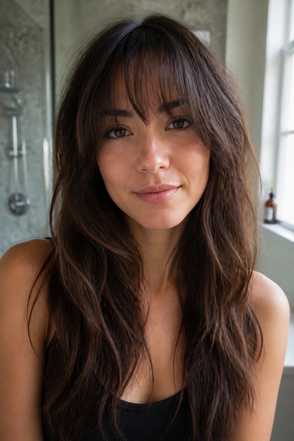 Close-up of fringe textures showing variations in a real person