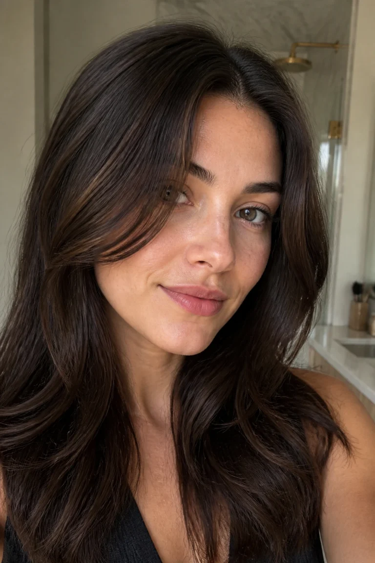 25 Brown Hairstyles for Brunettes with Face-Framing Layers