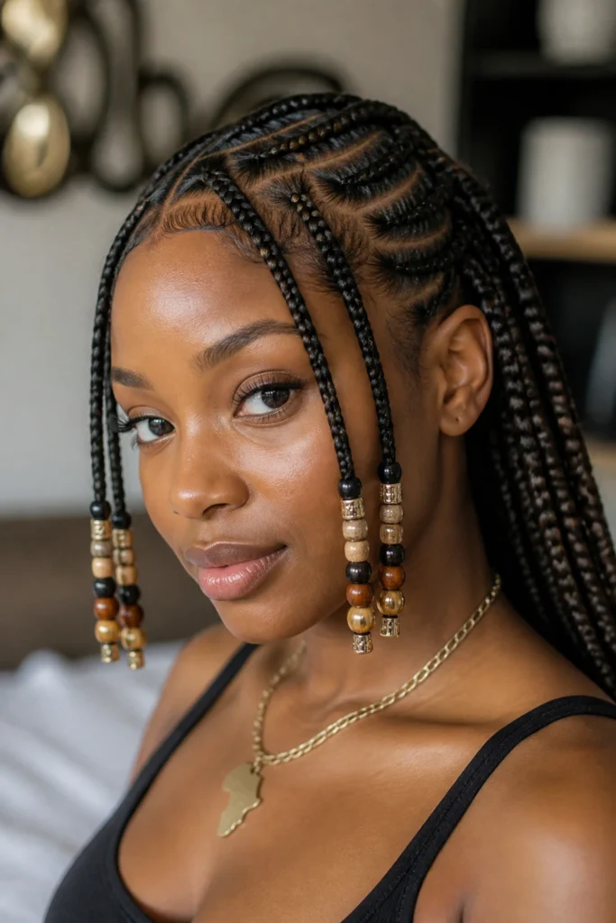 25 Pretty Braided Styles for Natural Hair with Curtain Bangs