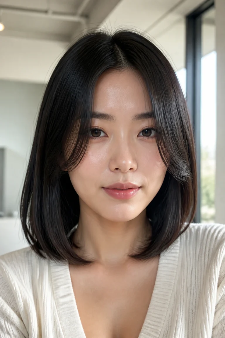 22 Asian Curtain Bobs with Bangs for Shoulder-Length Hair