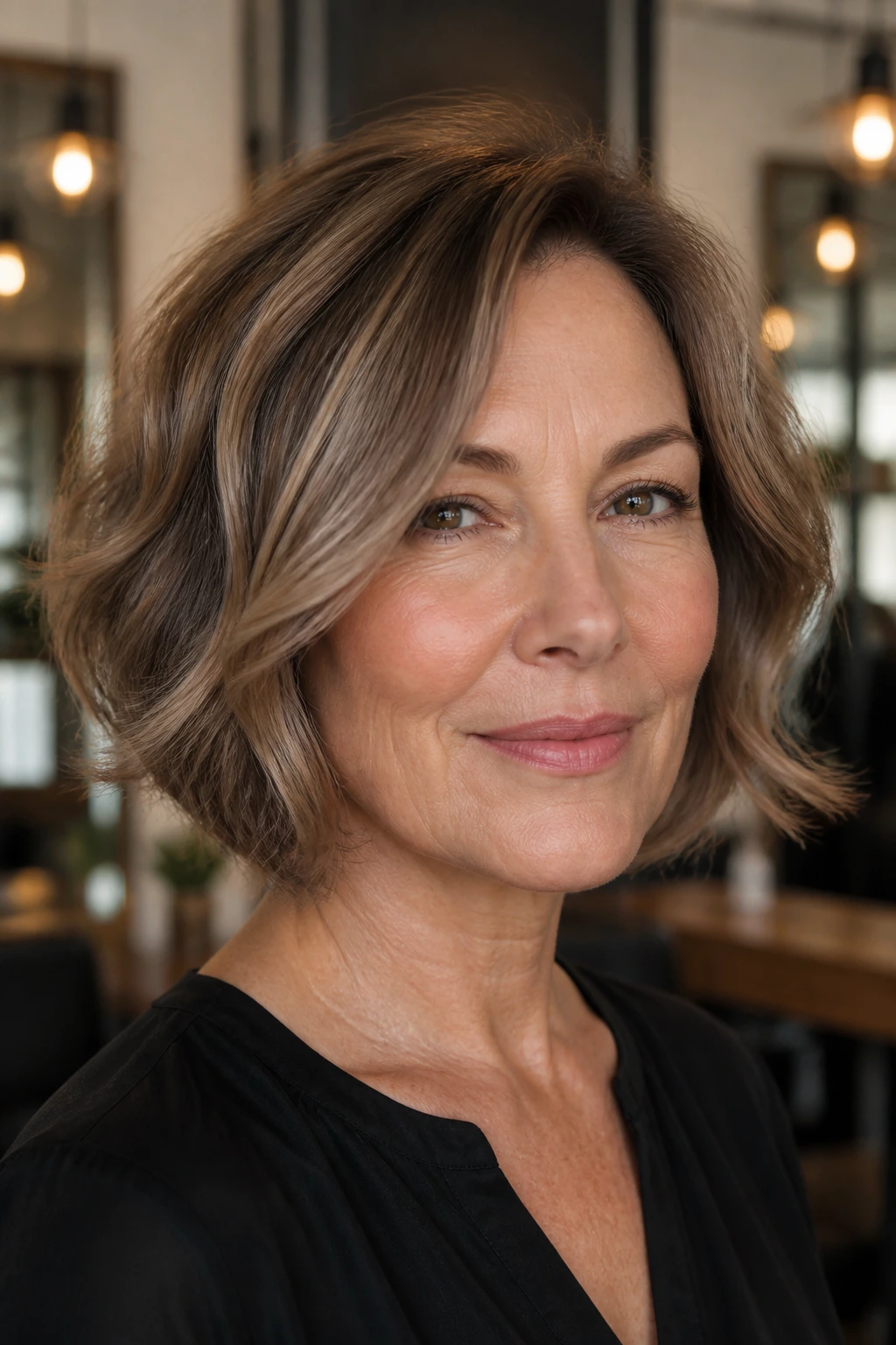 Real woman with graduated bob and soft sides