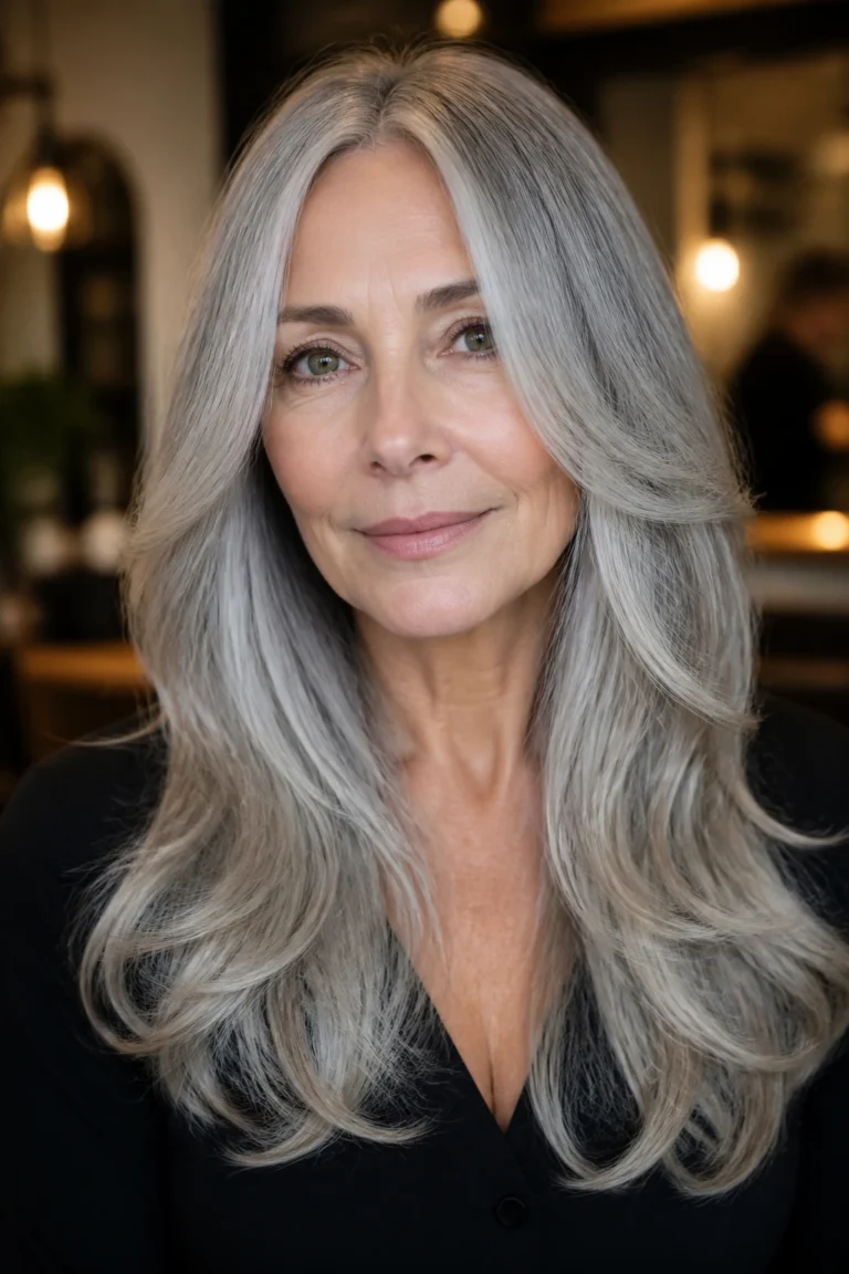 25 Long Gray Hairstyles for Cool Skin Tones