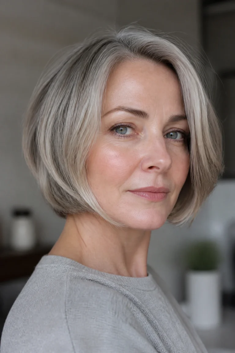 25 Natural Gray Hairstyles for Fair Skin with Lowlights