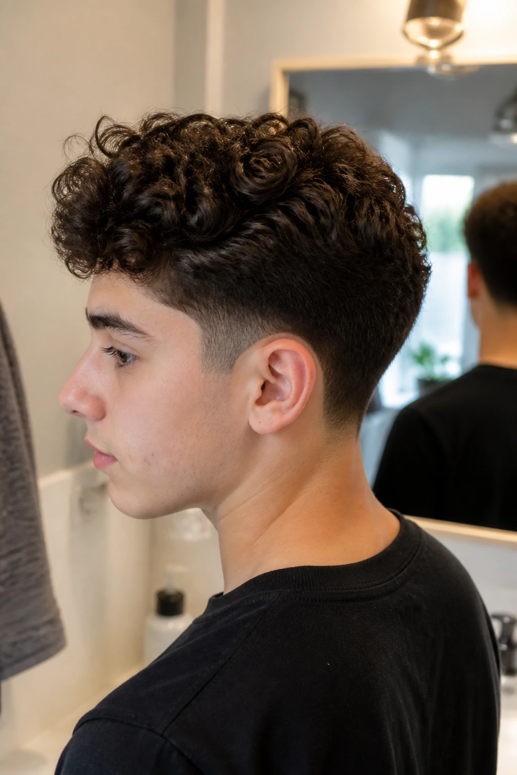 Boy with clean grow-out taper and longer top