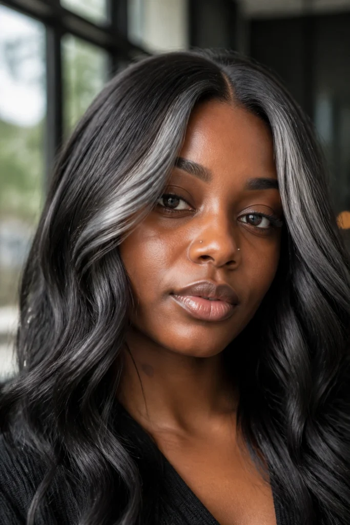 35 Gray Black Hair Color Ideas for Deep Skin Tones