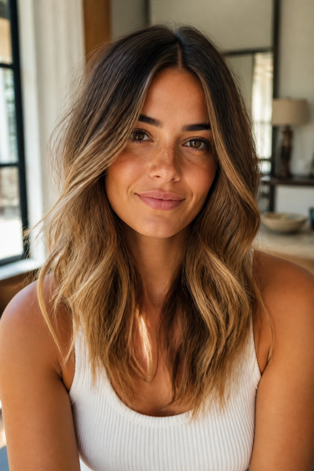 Portrait showing a well-defined hair shape and blunt ends.