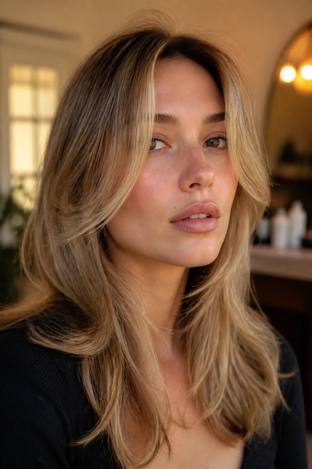 Close-up portrait emphasizing the importance of hair shape around the face