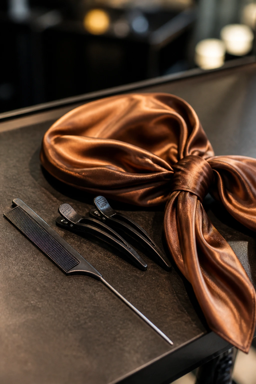 Close-up of hair tools for protective styles