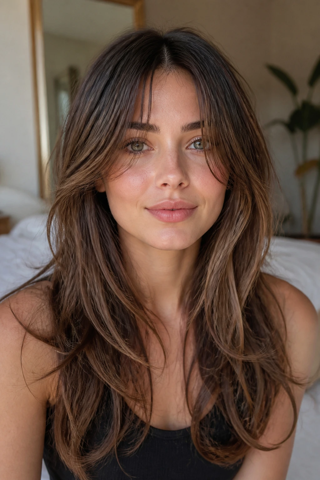 Portrait of a person showing adaptable layers for hair types