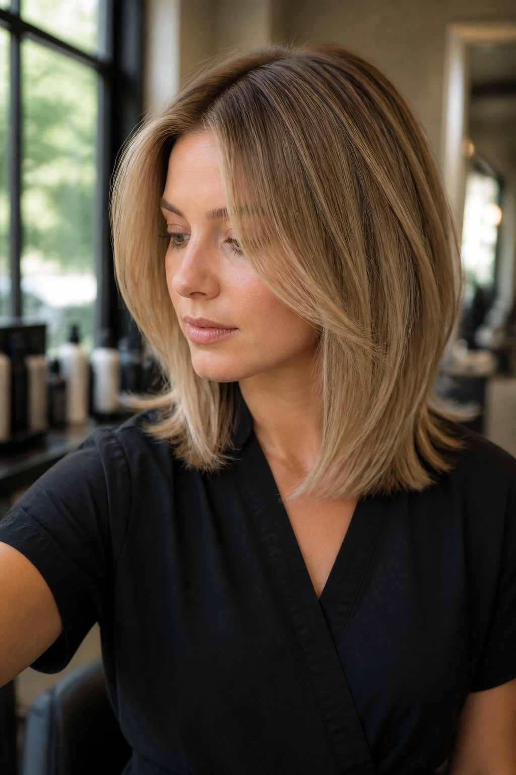 Portrait of a stylist showing weighted hair perimeter