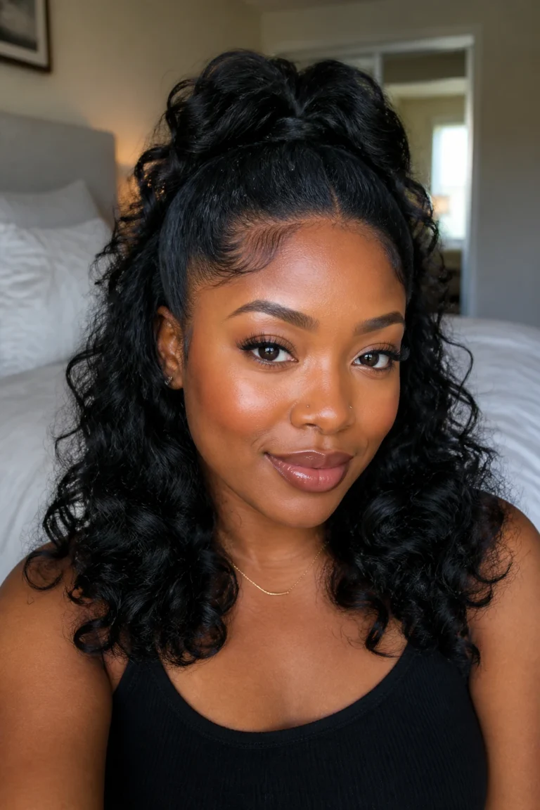 18 Medium Length Black Hairstyles for Round Faces