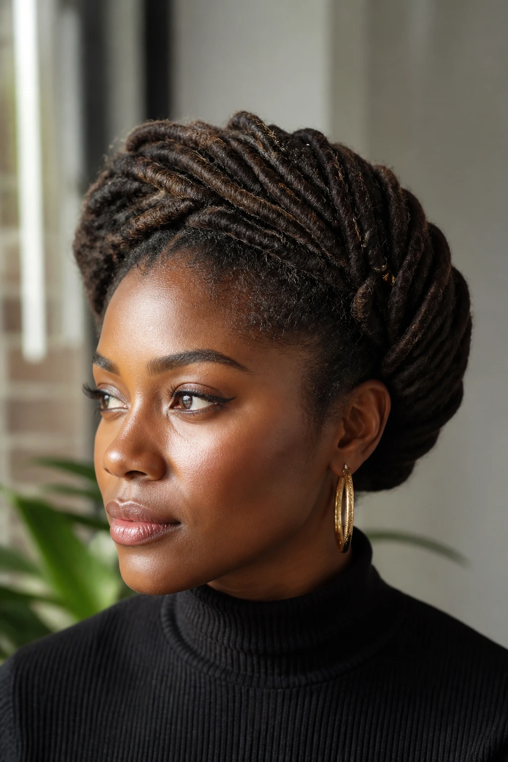 Halo crown wrap hairstyle on a real person.