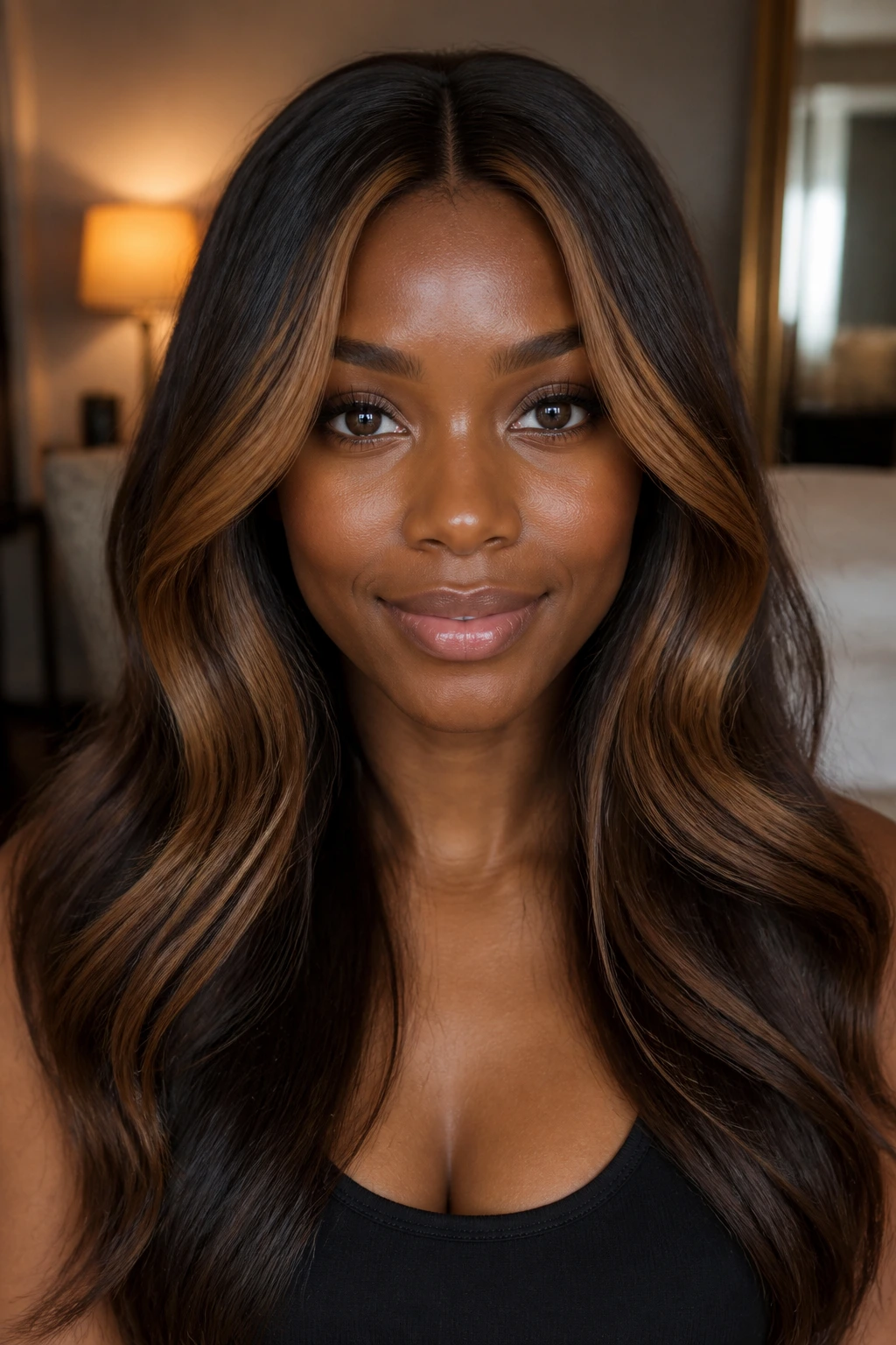 Close-up of a real woman with hazelnut contour around the face