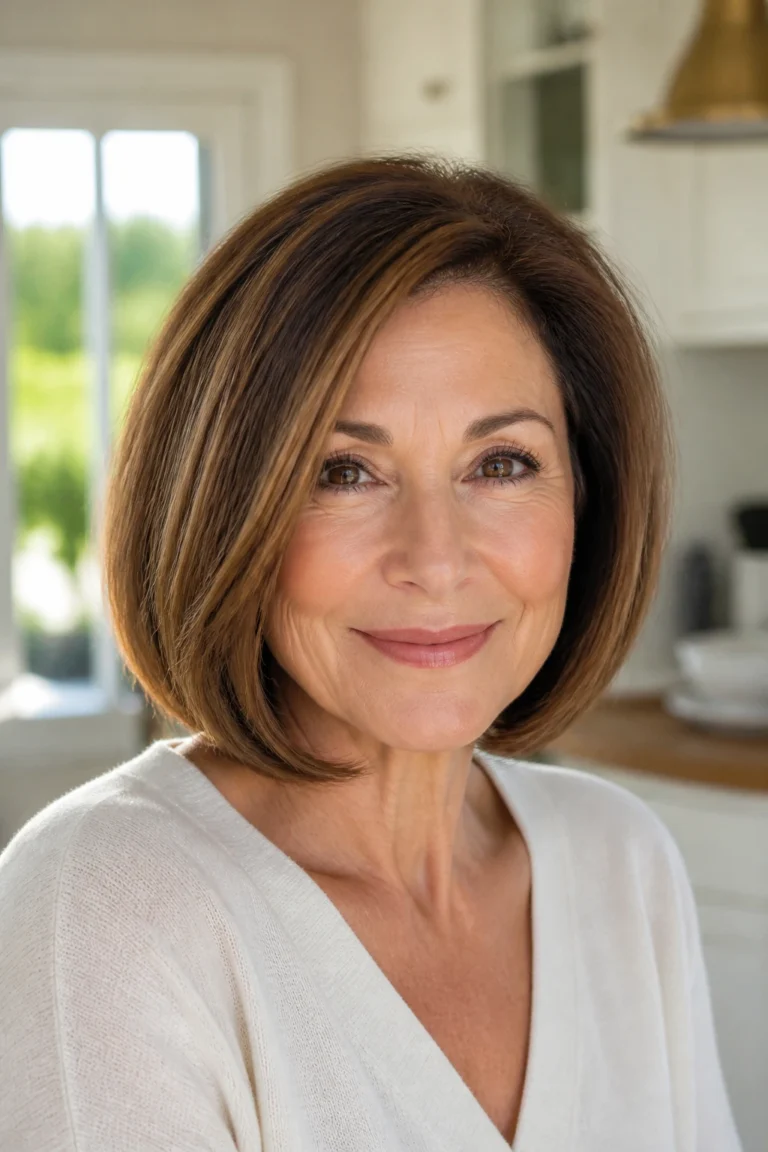 25 Med Bobs for Older Women with Thick Hair